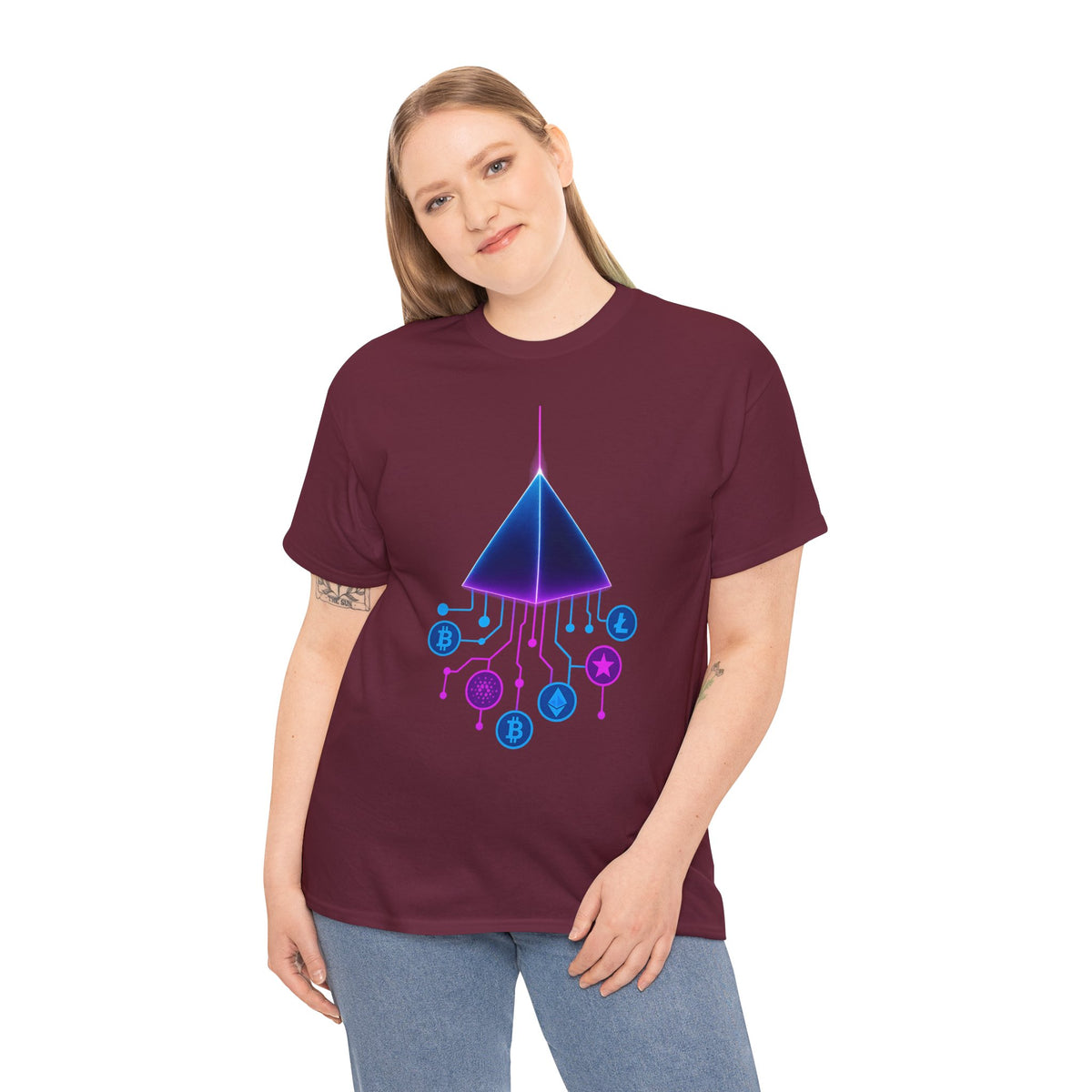 Neon Pyramid Crypto T-shirt