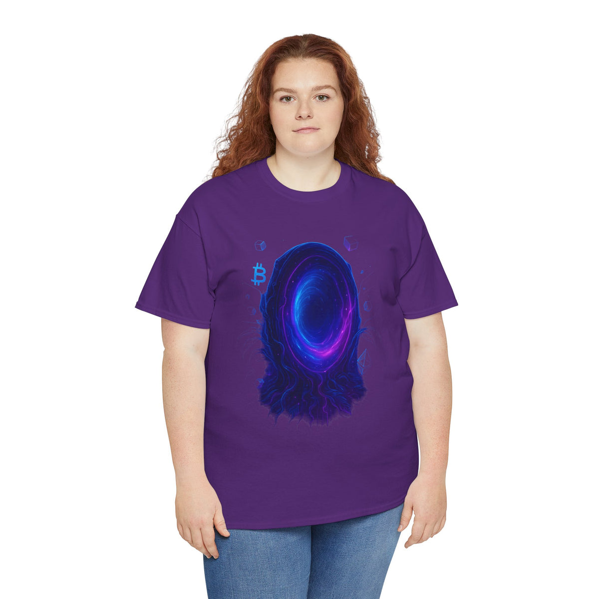 Neon Crypto Portal– Blockchain Wormhole Glow T-shirt